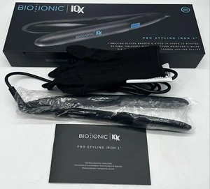 Bio Ionic 10X Hair Straightener Flat Iron 1" Vibrating Plates Black Ceramic - Picture 1 of 5