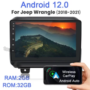 For Jeep Wrangle 2018-2021 Android 12.0 2+32GB Car Stereo CarPlay Radio WiFi GPS - Picture 1 of 12