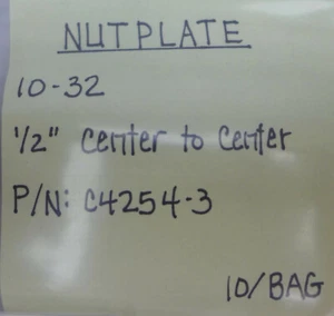 (10) Nut Plate 10-32 C4254-3 - Picture 1 of 2