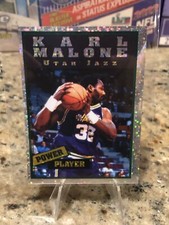 1995-96 Panini NBA STICKER Karl Malone Utah Jazz Refractor #138 Power Player