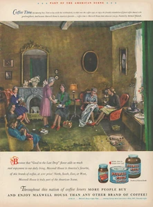 1948 Maxwell House Coffee Time Art Decor by Richard Munsell Vintage Print Ad - Picture 1 of 1