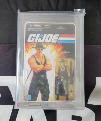 Camisa Sgt Slaughter NEGRA VARIANTE SDCC 2010 G.I. Joe Cobra Triple T AFA 9.0 90 Foto 1 de 3