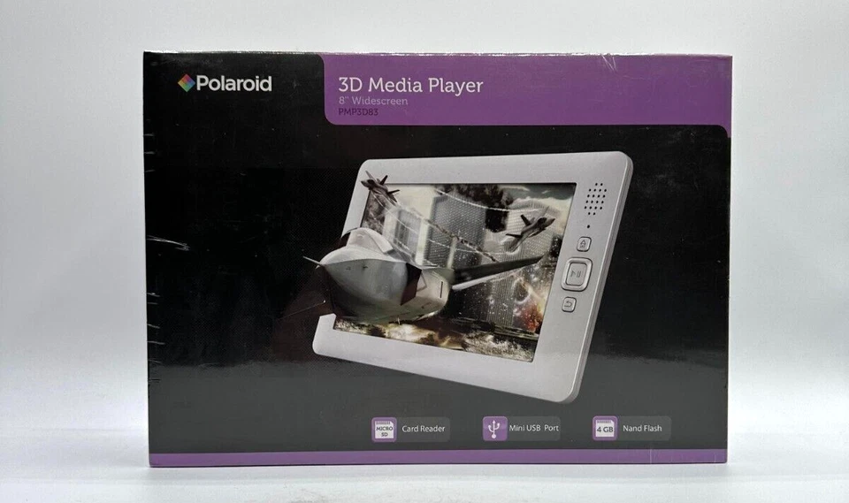 Polaroid 3D Media Player 8" 20,3cm Widescreen PMP3D83 Neu und versiegelt - Bild 1 von 2