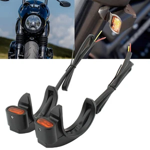 Frontblinkleuchte orange Linse für Harley Sportster 39-41mm Gabel Dämpfer EIN - Bild 1 von 16