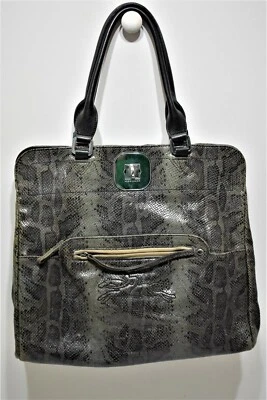 Longchamp, Sac cabas " Gatsby ", en cuir façon python gris foncé  - Photo 1/4
