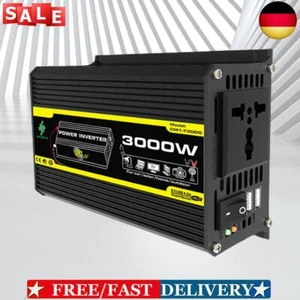 3000 W Inversor Coche, Doble USB, 3000 W (Negro, 12 V a 110 - Imagen 1 de 11