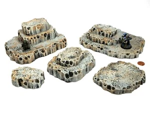 Stone Rock 10 Stacking Modular Hills Set Wargame Terrain Warhammer D&D Wargaming - Bild 1 von 10