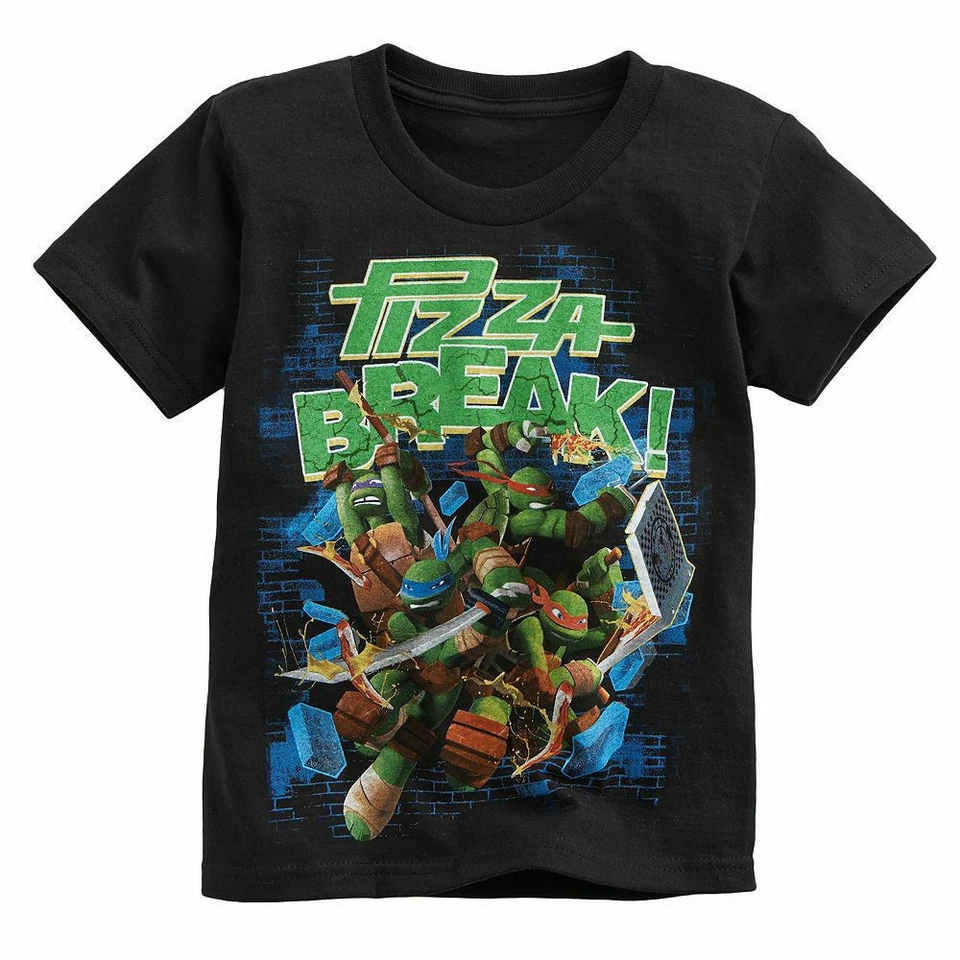 全新带标签 ☀TEENAGE MUTANT NINJA TURTLES☀ 尺寸 7 PIZZA BREAK New Boys T 恤   — 第 1/1 张图片