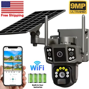 4PCS Solar WiFi Security Camera Outdoor Wireless Pan Tilt Battery Powered System - Picture 1 of 15