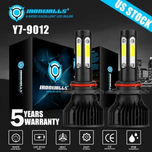 4 Sides 9012 HIR2 LED Headlight Bulb High Low Beam White 1800000LM Super Bright - Picture 1 of 12