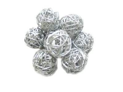 Silver Wicker Cane Rattan LED Balconey Party Light 30 Ball 5 metre AUS plug lead - Image 1 of 4