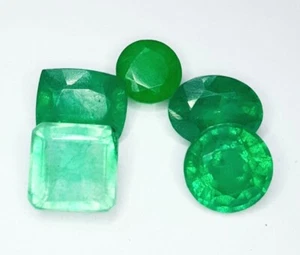 Natural Green Colombian Emerald 4.12 Ct Loose Gemstone 5 Pcs Lot Emerald Gems - Picture 1 of 10