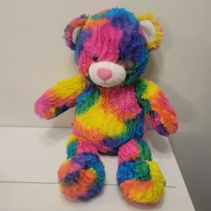 Vtg Build A Bear 16” Teddy Tie Dye Rainbow Plush Stuffed Animal Toy - Picture 1 of 4