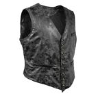 Classic Men's Faux Leather Vest With Concealed Carry Arms Tuxedo Blazer
