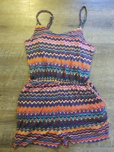 Wet Seal Boho Chic Fun Designs Sleeveless Tank Short Romper Size Medium - Picture 1 of 6