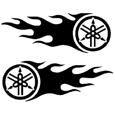 Logotipo Yamaha con Juego de Llamas, CUALQUIER Color Vinilo Calcomanía Adhesiva con ¡ENVÍO GRATUITO!! Foto 1 de 4