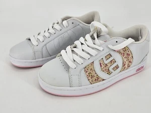 Etnies DROP OUT Tenis Zapatos de Skate Mujer FLORALES Talla 8 ROSA BLANCO AMARILLO - Imagen 1 de 7