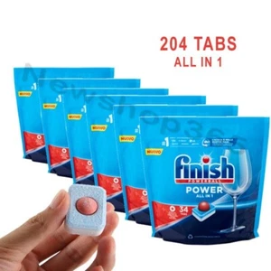 204 PASTIGLIE LAVASTOVIGLIE TABS DETERSIVO PIATTI FINISH POWERBALL ALL IN 1 - Foto 1 di 3