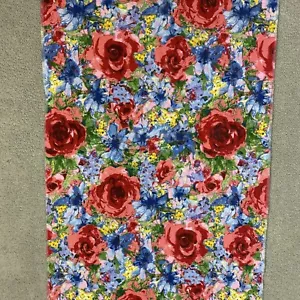 Flirtation Roses Quilt Fabric Cotton Floral Print Red 16 x 42 Impressionist - Picture 1 of 10