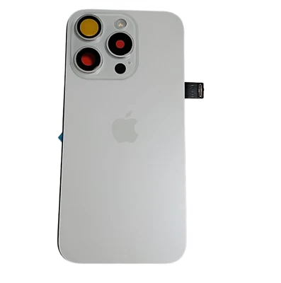 Tapa trasera de batería blanca premontada NFC flash Top A para Apple iPhone 15 pro