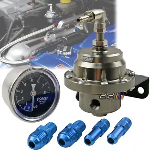 Adjustable Type L Fuel Pressure Regulator FPR w/ Oil Gauge For Turbo Engine - Picture 1 of 9