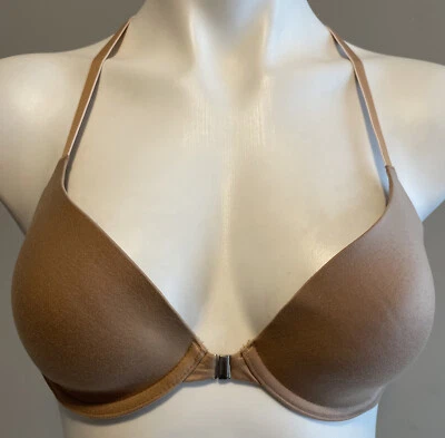 Betsy Johnson Women’s Brown Lace Front Clasp Bra Size 34C Vintage - Image 1 of 4