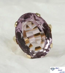 Clásico Anillo con Auténtico Amatista 21 X 16MM, 585 Oro Amarillo, Tamaño 52 - Imagen 1 de 3