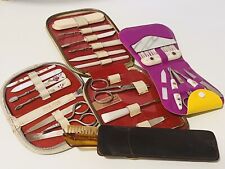 Vintage Lot Manicure Sets With Comb Austria, England Germany NSW Australia Made