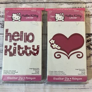 Sizzix Sizzlits Die Sanrio Hello Kitty Phrase #655876 & Heart Unused Retired - Picture 1 of 4