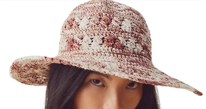 NUEVO SOMBRERO FREE PEOPLE LUSANA BOCA ALA ANCHA TEJIDO ESTILO SUAVE O/S TALLA ÚNICA - Imagen 1 de 7