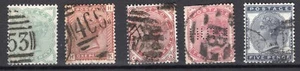 GB QV 1/2d to 5d the provisional issues set used 4 separate lots - Picture 1 of 6