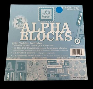 Deja Views Alpha Blöcke Buch 8 x 8 Sammelalbum Papier Ausstanzer blau brandneu - Bild 1 von 15