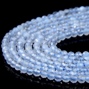 2MM Chalcedony Blue Lace Agate Grd AAA Micro Faceted Round 15 inch(80016794-P64) - Picture 1 of 3