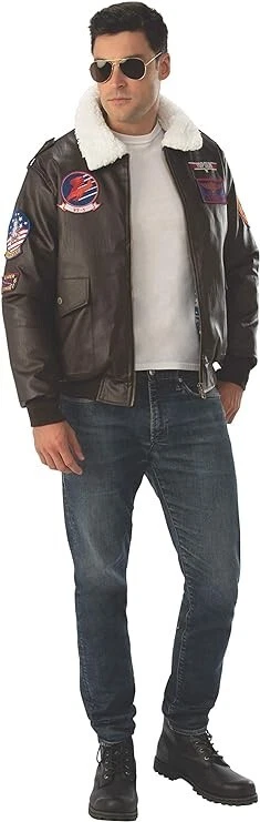 Rubíes Adulto Top Gun (Película Clásica) Disfraz Chaqueta Bombardero, STD Foto 1 de 2