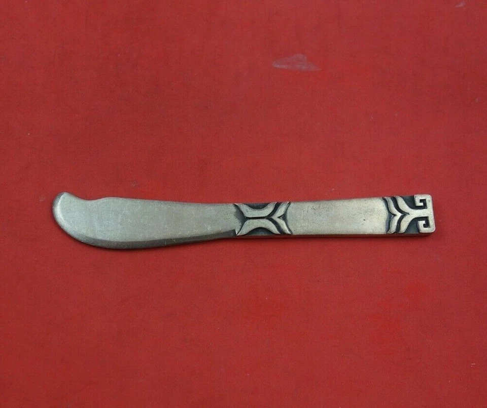 Aztec by Pedro Castillo Mexican Sterling Silver Butter Spreader Flat Handle 5" - Image 1 of 3