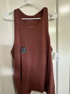 Camiseta sin mangas Gap Gapfit Breathe longitud túnica marrón con lazo trasero talla grande alta - Imagen 1 de 8