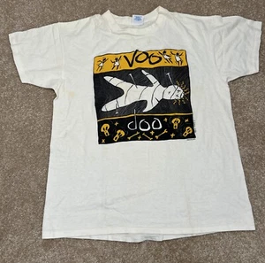 Vintage 90s Voodoo Doll Art Tee Bones Single Stitch Sz L USA Made B Michele - Picture 1 of 10