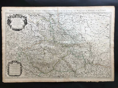 029 Antique Original 1685 map of Bohemia, Czech Republic, Large Jaillot / Sanson - Image 1 of 4