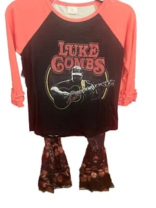 Unbranded Boutique Girls Shirt Bell Bottom Outfit Luke Combs Graphic - Picture 1 of 1