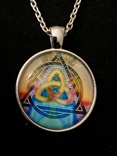 UNDERCOVER Collana con ciondolo cabochon "Segreto alla vita eterna" catena argento 20 pollici gioielli 0045