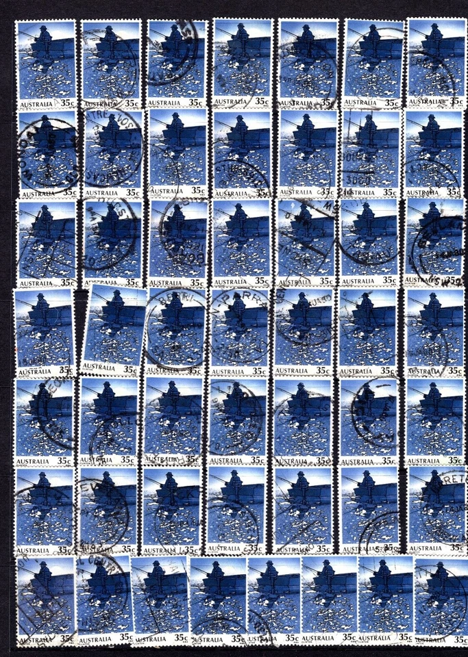 1979 Australia 35c Boat Rod Fishing Stamps Bulk Used Lot - Image 1 of 2
