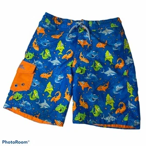 UV Skinz Swim trunks Shorts Boys size 7 Shark Print Beach Pool Swimsuit - Picture 1 of 7