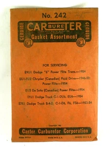 1953-1954 Dodge Dodge Truck NEW carb gasket kit 242 - Picture 1 of 1