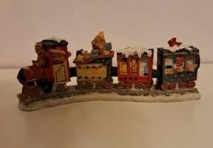 Teddy's Christmas Train Ceramic Holiday Figurine - Picture 1 of 12
