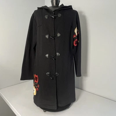 Куртка с цветочной вышивкой Anthropologie Caite размер XL богемная черная с переключателем ЧИТАЙТЕ - Изображение 1 из 4