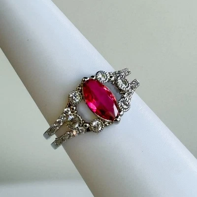 Ring Bomb Party July Ring Size 8- Finders Keepers LC Ruby on Rhodium - Image 1 of 4