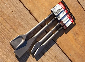 4 Diablo SDS Plus 1/4", 3/8" Mortar Knife, 1-1/2" Wide Chisel, 1-1/2 Tile Chisel - Picture 1 of 1