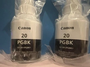 Canon OEM PGBK Black Ink 2 Bottled Pixma G6020 and G5020 MegaTank Printer NEW 2X - Picture 1 of 8