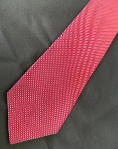 Corbata Nautica Clásica Seda Cuello Rojo Gris Micro Rayas Patrón EE. UU. - Imagen 1 de 4
