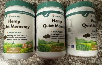 TRES masticables NaturVet momentos tranquilos calmantes cáñamo para perros 1/2028 Foto 1 de 2
